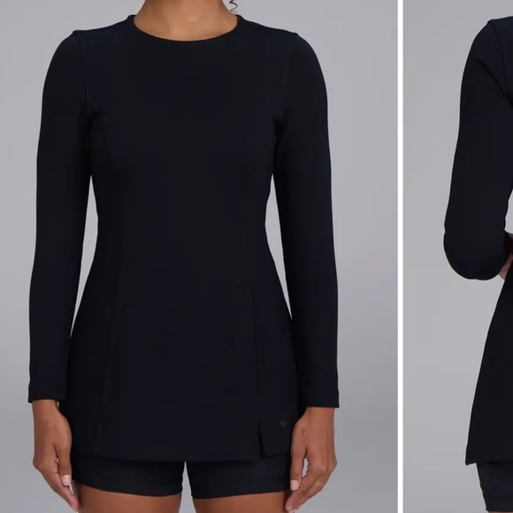 Bad Birdie Long Sleeve High Slit Tunic Crewneck Athletic Pullover Golf Tennis XS - Picture 2 of 14